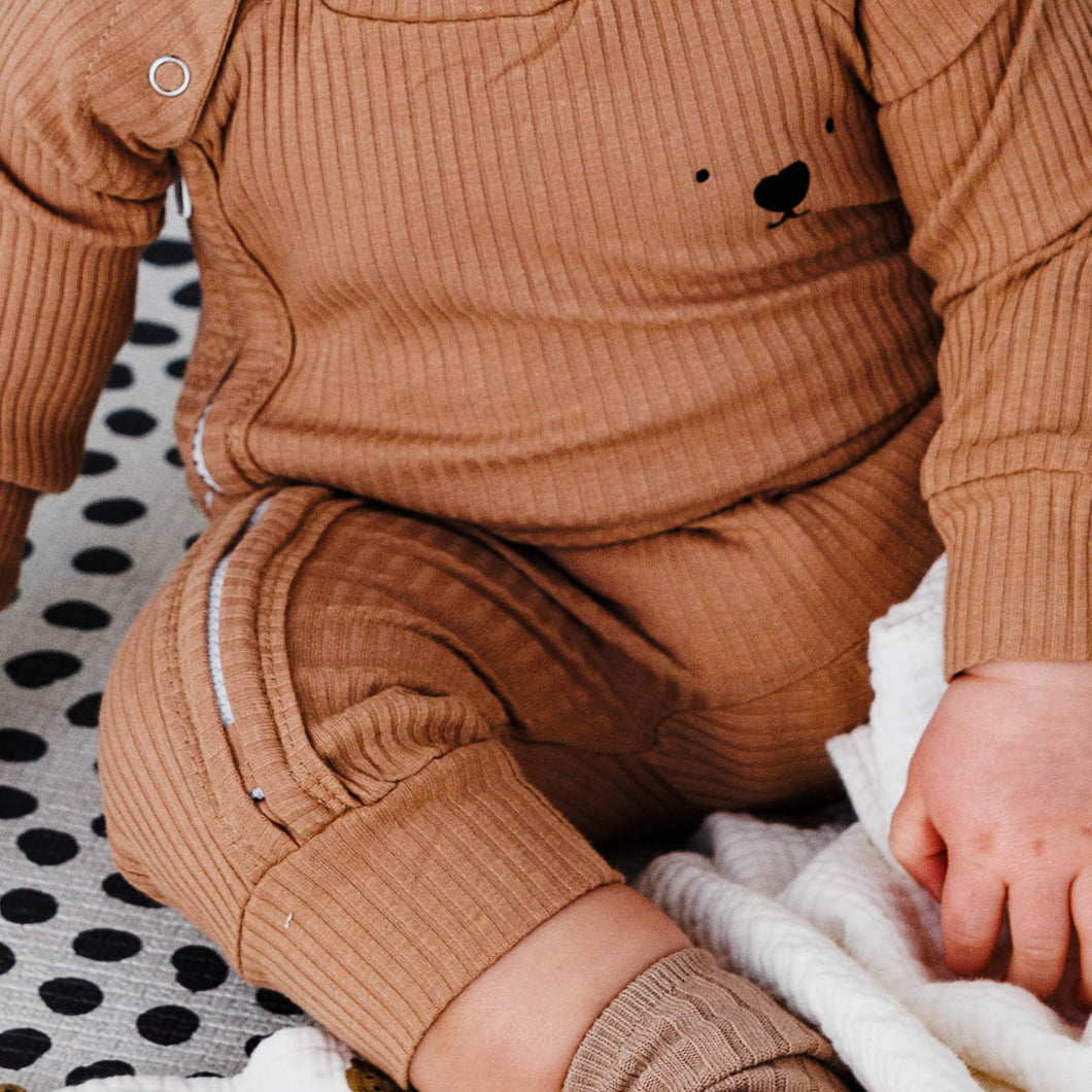 Little + Wild Zippy Romper in Mocha