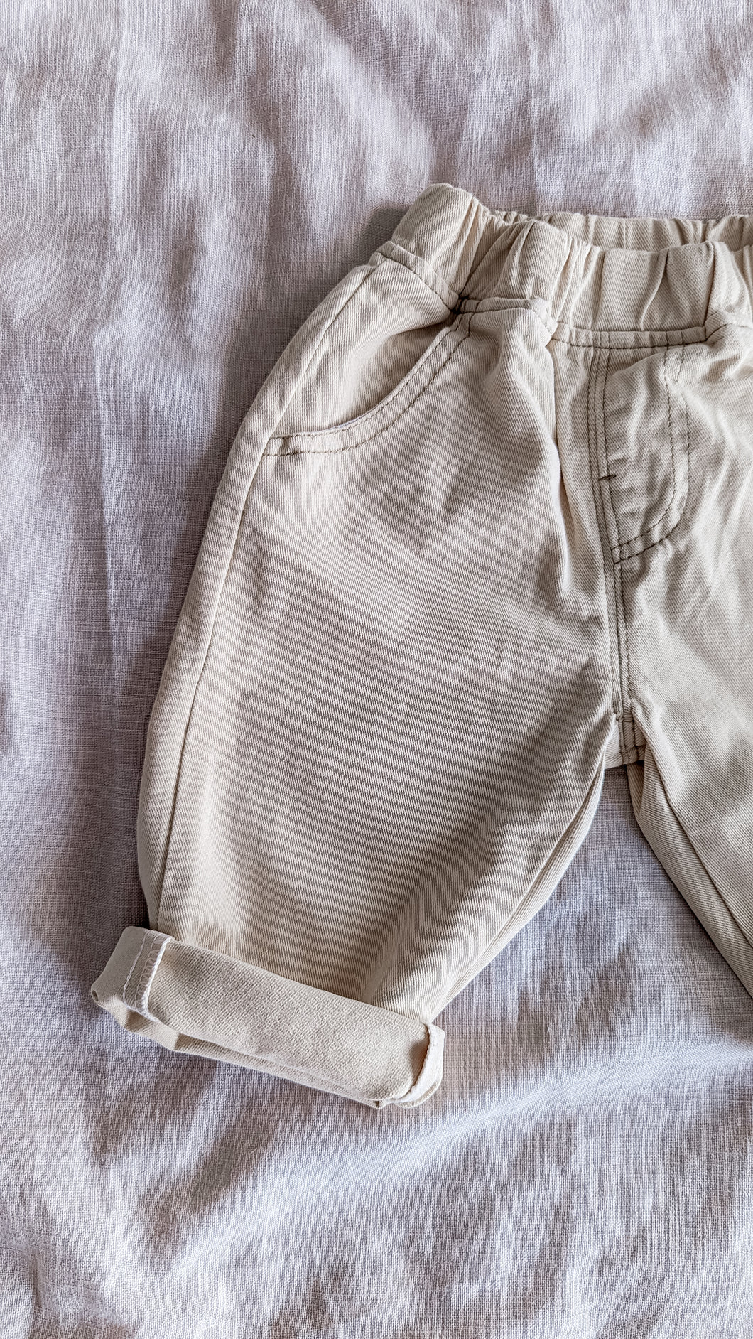 Denim Slouchies in Cream