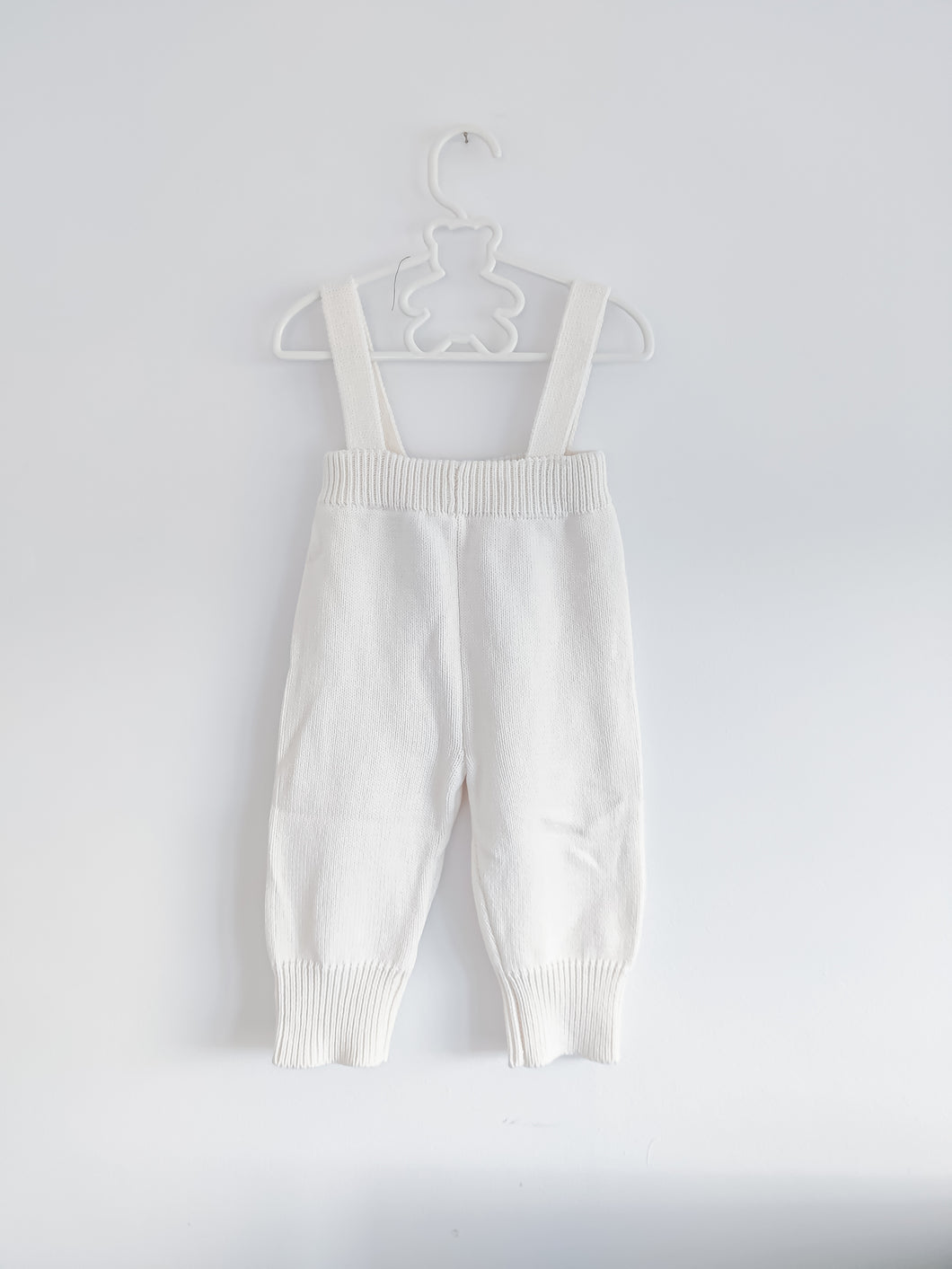 Knitted Overalls in Cream